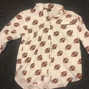 harley davidson button up shirt